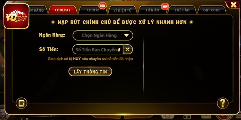 Xác thực thông tin theo hướng dẫn nạp tiền Yo88