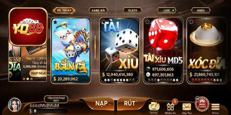 Yo88 sở hữu giao diện siêu thân thiện